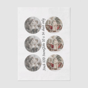 Papel De Seda Descoupagem de 3" Moldes de Globo de Neve Papai No