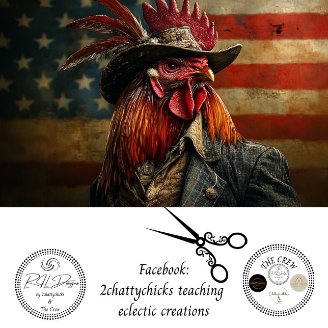 Papel De Seda Descoupagem Galo Bandeira Patriótica EUA (Criador carregado)