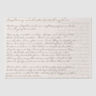 Papel De Seda Descrição de Script de Letra Escrita na Mão de Tex