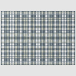 Papel De Seda Desduplicação da Xadrez branca verde do Denim Blue