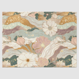 Papel De Seda Desduplicação de padrão floral japonês Elegance