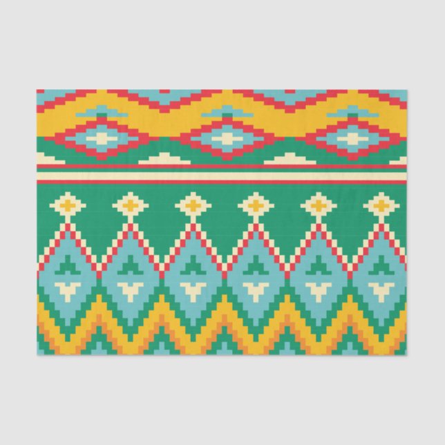Papel De Seda Desduplicação de padrão tribal de 8 bits (Frente )