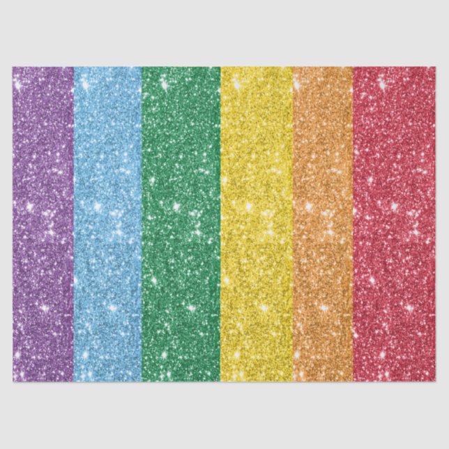 Papel De Seda Desduplicação do Rainbow LGBT Glitter (Frente )