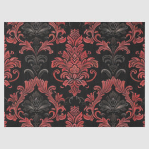 Papel De Seda Desduplicação Vintage Gothic Damask Red & Black