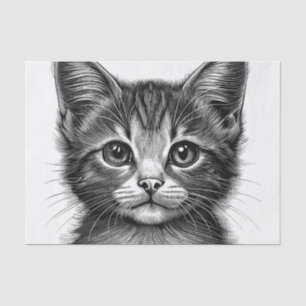 Papel De Seda Desenho Adorável de Gato Jovem