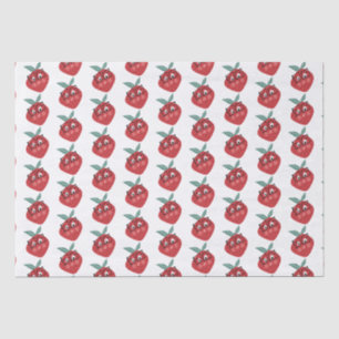 Papel De Seda Desenho Animado de Morango Fofo Desenhado à Mão