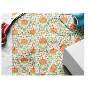 Papel De Seda Desenho Botânico de Abóbora de Outono
