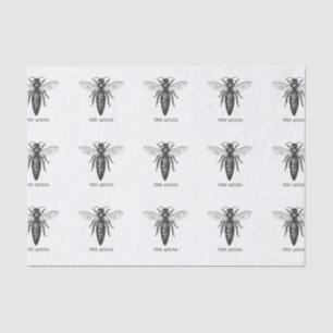 Papel De Seda Desenho Clássico da Ilustração de Abelhas da Rainh