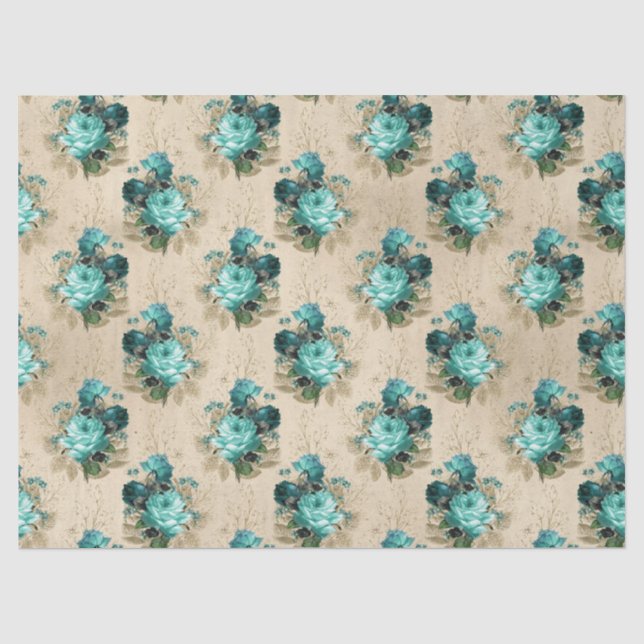 Papel De Seda Desenho da Série Água Floral Desgastada 3 (Frente )