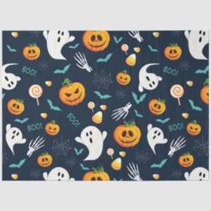 Papel De Seda Desenho da Série de Halloween da Abóbora Assustado