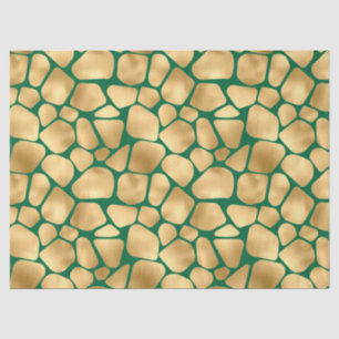 Papel De Seda Desenho da Série Safari Esmeralda e Ouro 12
