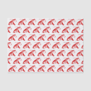 Papel De Seda Desenho da Silhueta da Lagosta #1 Vermelho