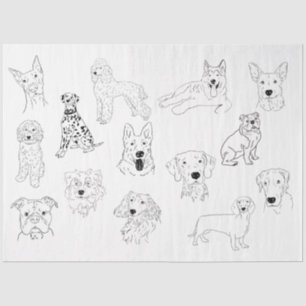 Papel De Seda Desenho de Cães