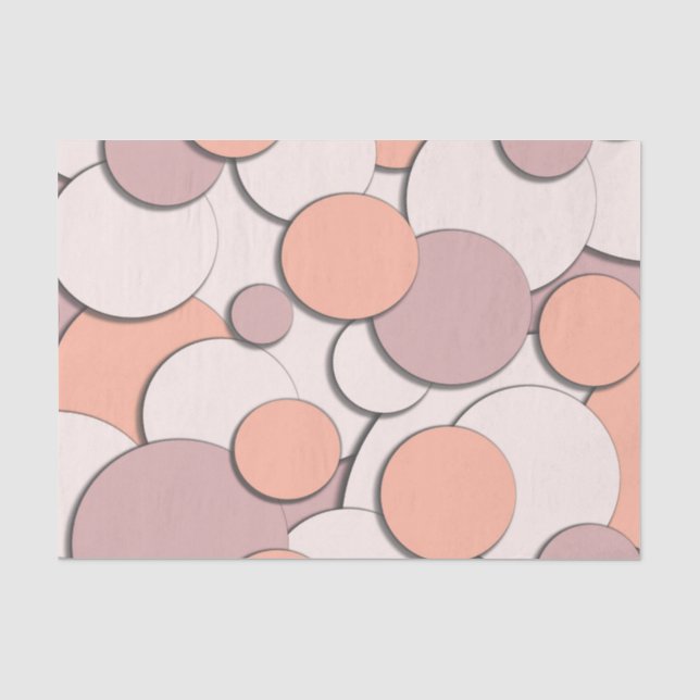 Papel De Seda Desenho de Círculo Monocromático (Frente )