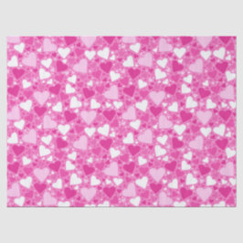 Papel De Seda Desenho de Corações Cor-de-Rosa para Conscientizaç