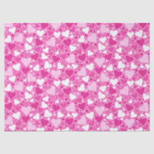 Papel De Seda Desenho de Corações Cor-de-Rosa para Conscientizaç