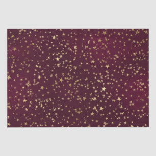 Papel De Seda Desenho de Estrelas Douradas Celestiais Elegantes