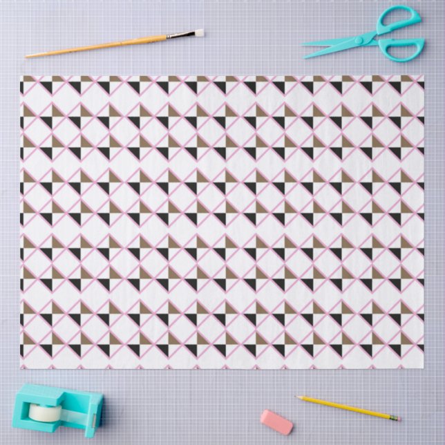 Papel De Seda desenho de formas triangulares e de diamante em (Arte )
