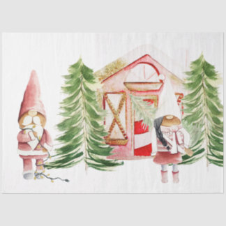 Papel De Seda Desenho de Gnome de NATAL 1
