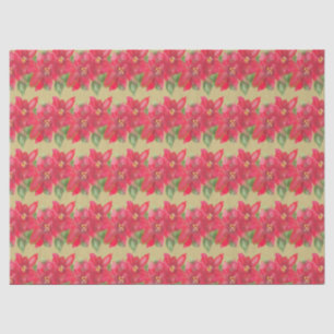 Papel De Seda Desenho de Natal de Poinsettia Pintada de Vermelho