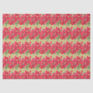 Papel De Seda Desenho de Natal de Poinsettia Pintada de Vermelho