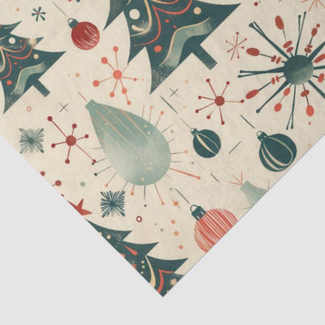 Papel De Seda Desenho de Natal Vermelho e Verde (Detalhes )