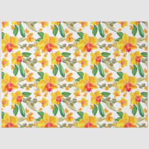 Papel De Seda Desenho de Orquídeas em Aquarela 10