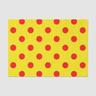 Papel De Seda Desenho de padrão de bolinhas amarelas e vermelhas