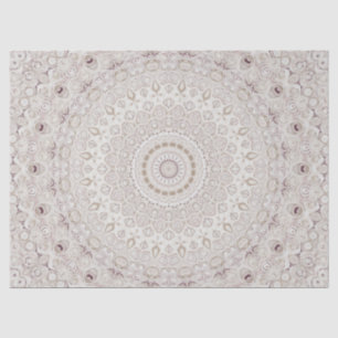 Papel De Seda Desenho de padrão de mandala bege e castanho