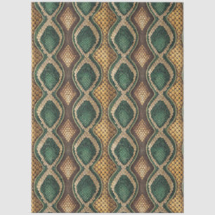 Papel De Seda Desenho de padrão de pele de cobra em esmeralda e