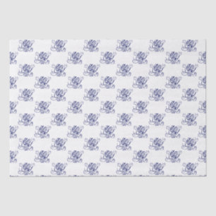 Papel De Seda Desenho de polvo estilizado vintage #1 azul
