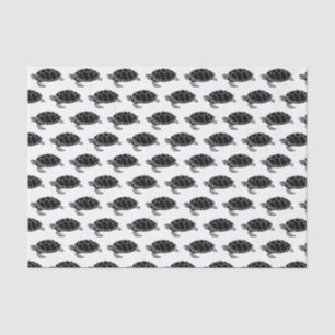 Papel De Seda Desenho de Silhueta de Tartaruga Marinha Vintage P