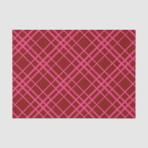Papel De Seda Desenho de xadrez em grade rosa grená