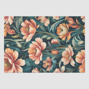 Papel De Seda Desenho Floral Art Déco