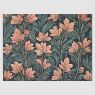 Papel De Seda Desenho Floral Art Déco