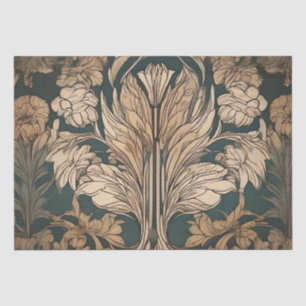 Papel De Seda Desenho Floral Art Déco