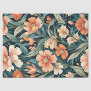 Papel De Seda Desenho Floral Art Déco