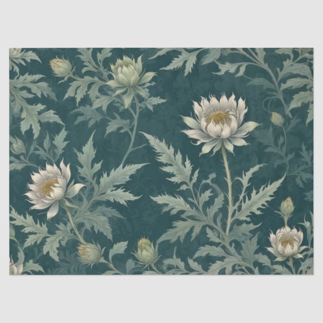 Papel De Seda Desenho Floral de Cardo (Frente )