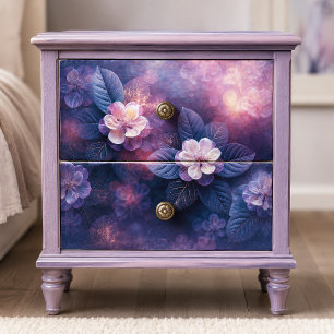 Papel De Seda Desenho Floral Decoupage Bege Índigo