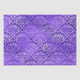 Papel De Seda Desenho Floral Elegante Damasco Glam Roxo