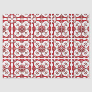 Papel De Seda Desenho Intrincado de Floco de Neve Vermelho