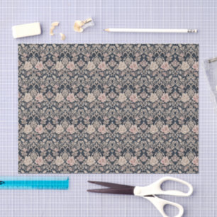 Papel De Seda Desenho Intrincado de Renda Floral Sofisticada