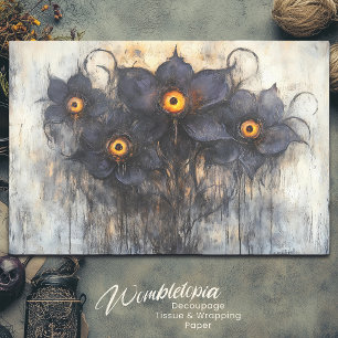 Papel De Seda Desentupimento de flores de olhos roxas escuras gó
