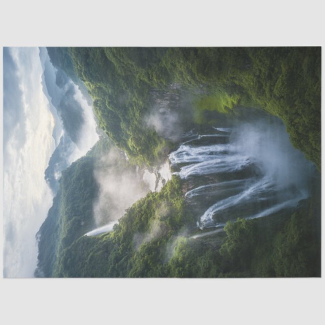 Papel De Seda Desentupir Mistura Tropical Cascata do Sul América (Frente )