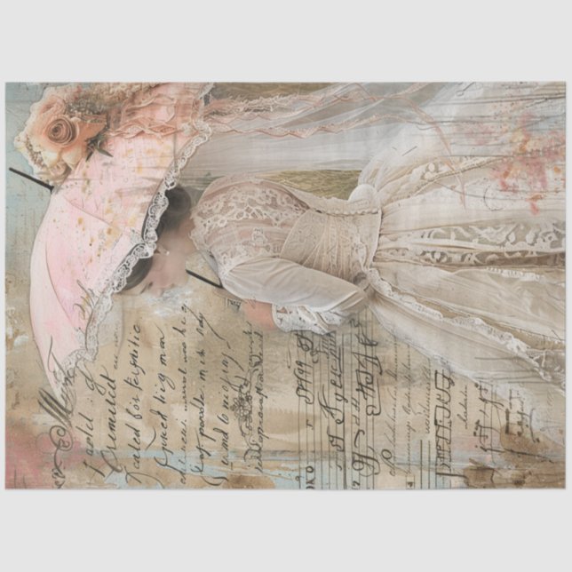 Papel De Seda Desentupir Parasol Rosa Flor do Sul (Frente )