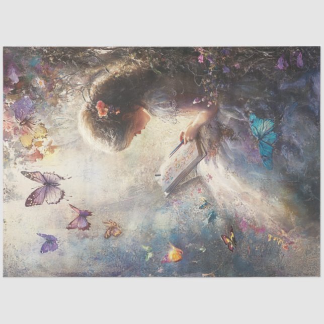 Papel De Seda Desentupir Pequenas Borboletas Coloridas Whimy (Frente )