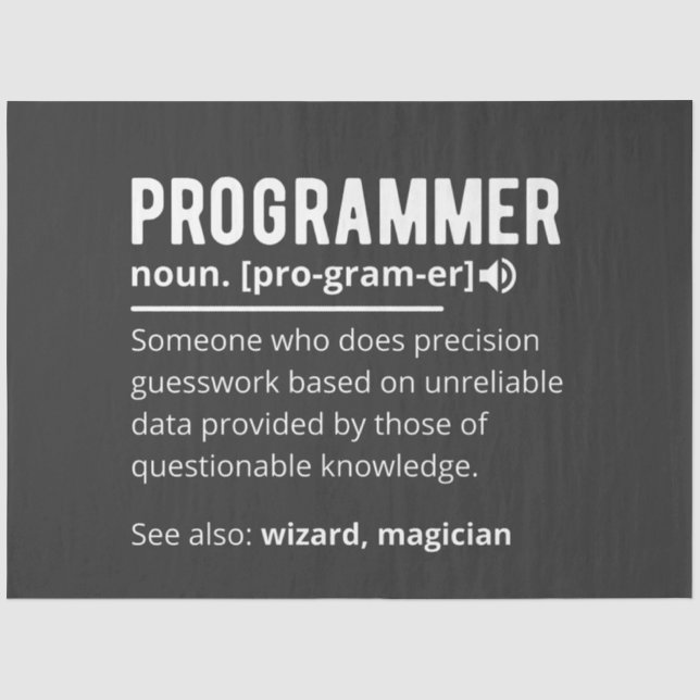 Papel De Seda Desenvolvedor de código do programador engraçado s (Frente )