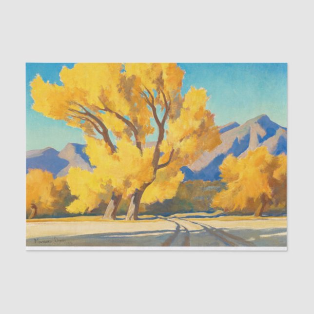 Papel De Seda Desert Cottonwoods, Arizona por Maynard Dixon (Frente )