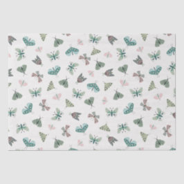 Papel De Seda Deserto Chic Retro Blush Green Butterfly Foliage
