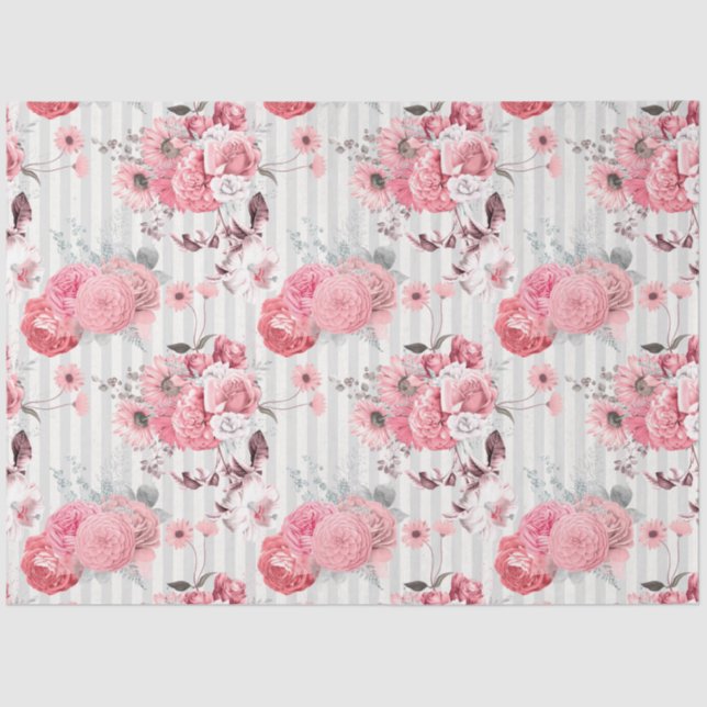 Papel De Seda Design 10 da Série Floral Rosa (Frente )